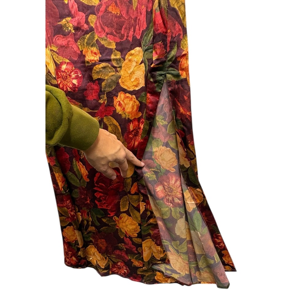 Petal and Pup Zimmer Floral Satin Maxi Dress Sangria Bloom‎ Boho Romantic Chic S - Picture 6 of 8